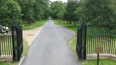 Pathway to private mansion Stock Footage 114885222