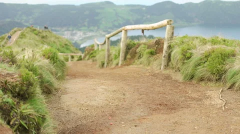 Pathway of Sete Cidades Stock Footage 61057126