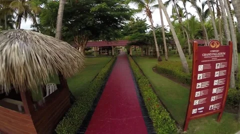 Pathway sidewalk at a vacation resort Stock Footage 52706943