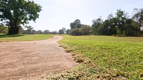 Pathway Through Golf Course Landscape Stockbeeldmateriaal 314697897