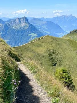 Pathway through the mountain cliff Stock Photos