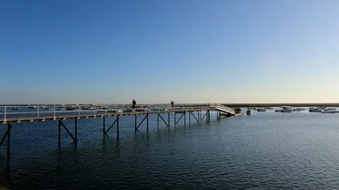 Pathway for tourists to access small boats Stock Footage 285141212