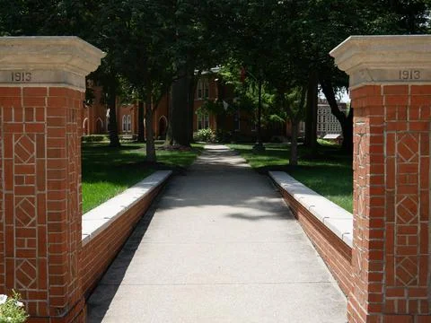 Pathway with Two Pillars Crafted in 1913 4K Stock Photos
