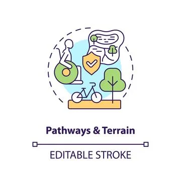 Pathways and terrain concept icon Stock Illustration