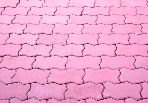 Pathways made from brick red Stock Photos