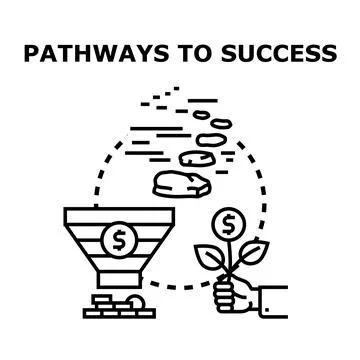 Pathways to success concept for business development Stock Illustration