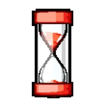 Patience sand timer kids pixel art vector illustration Stock Illustration