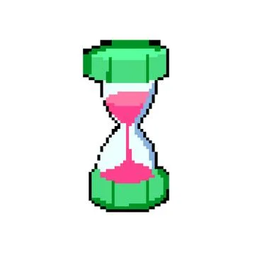 Patience sand timer kids pixel art vector illustration イラスト素材
