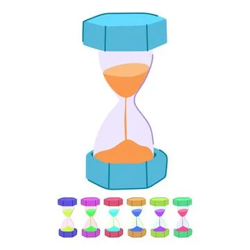 Patience sand timer kids vector cartoon graphic Stock Illustration