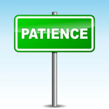 Patience signpost Stock Illustration