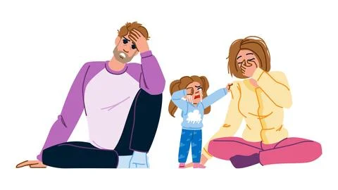 Patience stress parenting vector イラスト素材