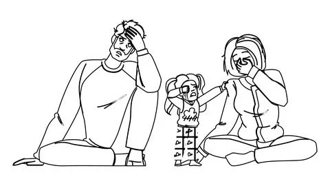 Patience stress parenting vector Illustrazione stock