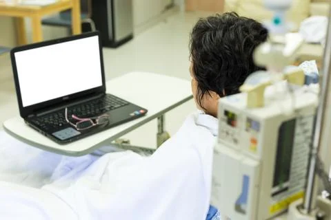 Patient and computer Stock Photos