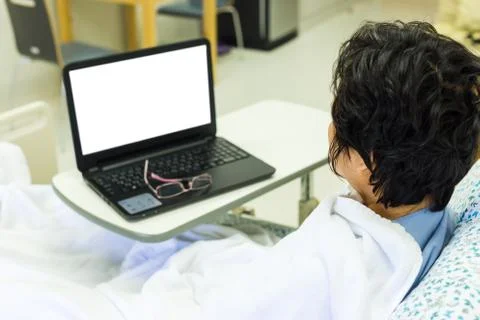 Patient and computer Stock Photos