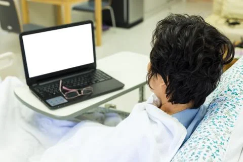 Patient and computer Stock Photos