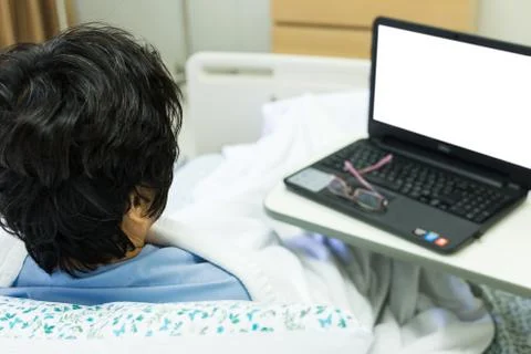 Patient and computer Foto stock