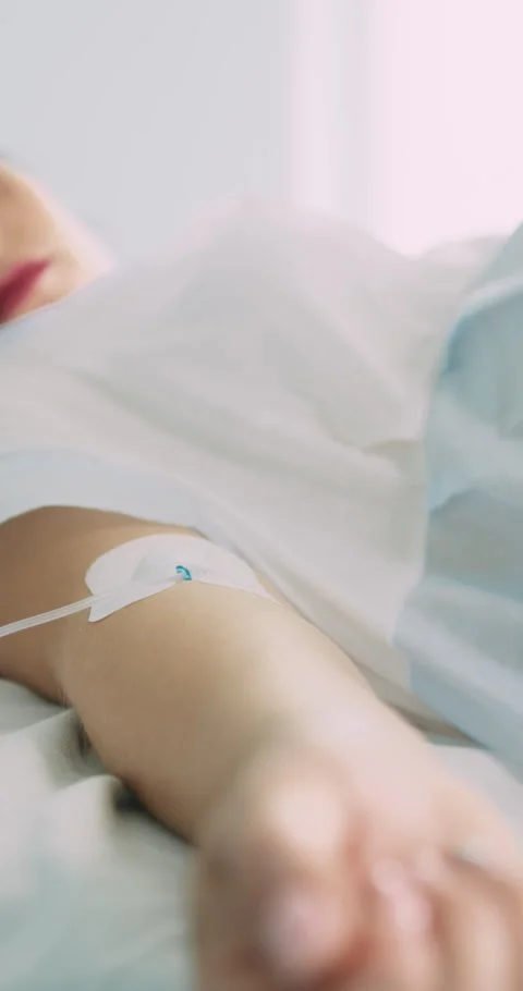 Patient Arm With IV Stock Footage 320097082