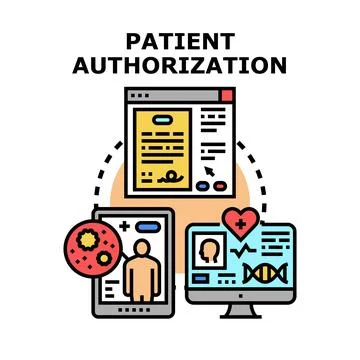 Patient authorization for health data access concept Stock Illustration