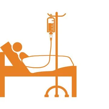 Patient on bed icon design / vector graphics Stock Illustration