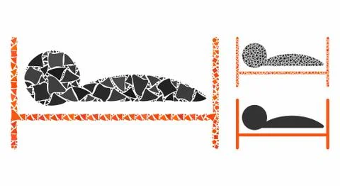 Patient bed Mosaic Icon of Bumpy Items Illustrazione stock