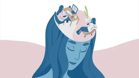 Patient calm while in professional psychological therapy animation 4k Video stock 252245011