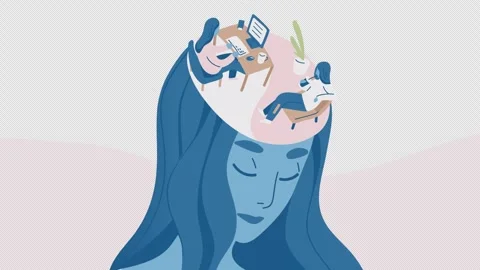 Patient calm while in professional psychological therapy animation 4k alpha Stock Footage 252245017