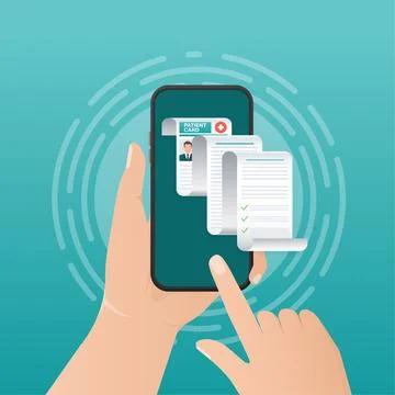 Patient card. Document concept. Pharmacy concept. Health insurance concept Stock Illustration