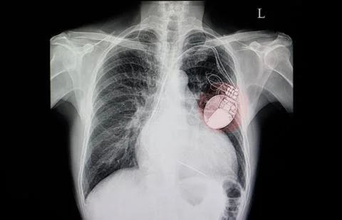 Patient with cardiac pacemaker 스톡 사진