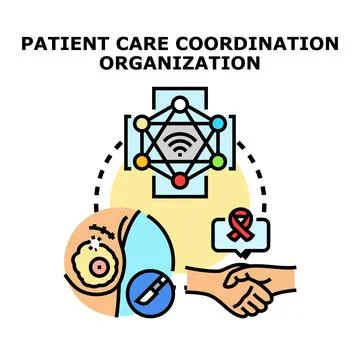 Patient care coordination organization concept vector illustration Stock Illustration