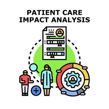 Patient care impact analysis concept visualizing healthcare data Stock Illustration