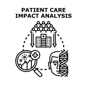 Patient care impact analysis evaluating healthcare services Illustrazione stock