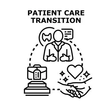 Patient care transition program planning healthcare support Stock Illustration