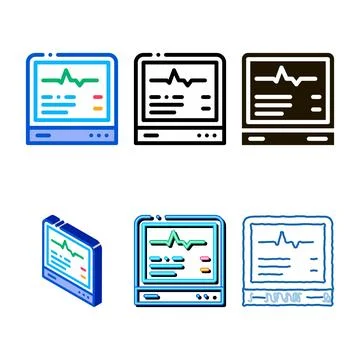 Patient chart card multipack icon vector outline Ilustración de archivo