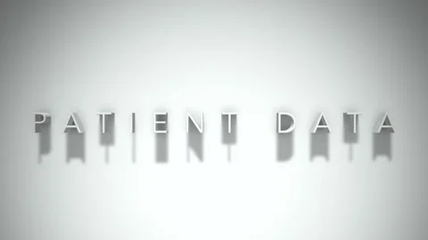 Patient data 3D title animation with shadows on a white background Stock Footage 297856217