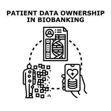 Patient data ownership protecting genetic information biobanking Illustrazione stock