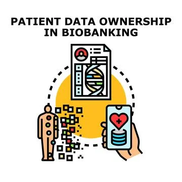 Patient data ownership protecting genetic information biobanking Stock Illustration
