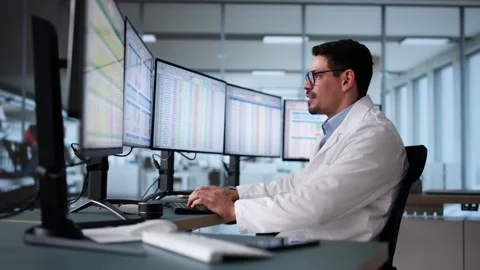 Patient Data Spreadsheet On Computer In Clinic Stock Footage 306314536