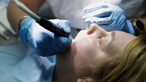 Patient at the dentist Stock Footage 123926891