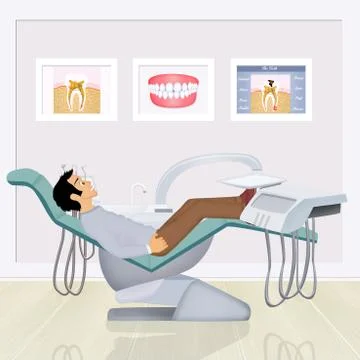Patient in the dentist studio Stock Illustration