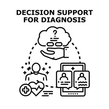 Patient diagnosis decision support vector concept Stock Illustration