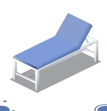 Patient examination table. Isometric object isolated on white background. Stock Illustration