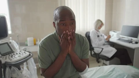 Patient feeling depressed after getting diadnosis 스톡 동영상 142671328