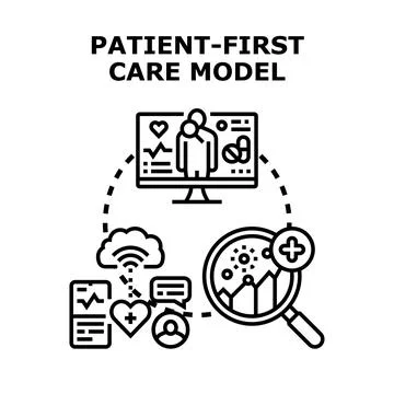 Patient first care model concept illustration Stock Illustration