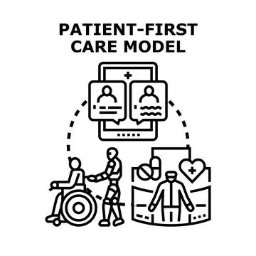 Patient first care model vector concept Illustrazione stock