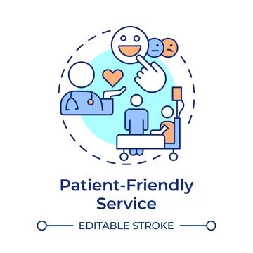 Patient friendly service multi color concept icon Stock Illustration
