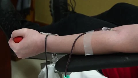 Patient giving blood Stock Footage 148326020