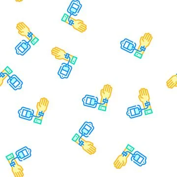 Patient hand with dropper vector seamless pattern Stock Illustration