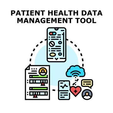 Patient health data management tool concept Illustrazione stock