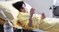 patient in hospital pray with rosary - lung cancer - depression HD Footage