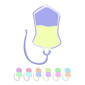 Patient iv drip bag vector cartoon graphic Stock Illustration
